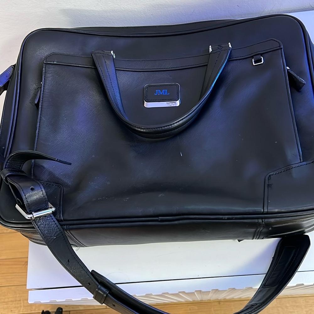 Black Leather Tumi Briefcase